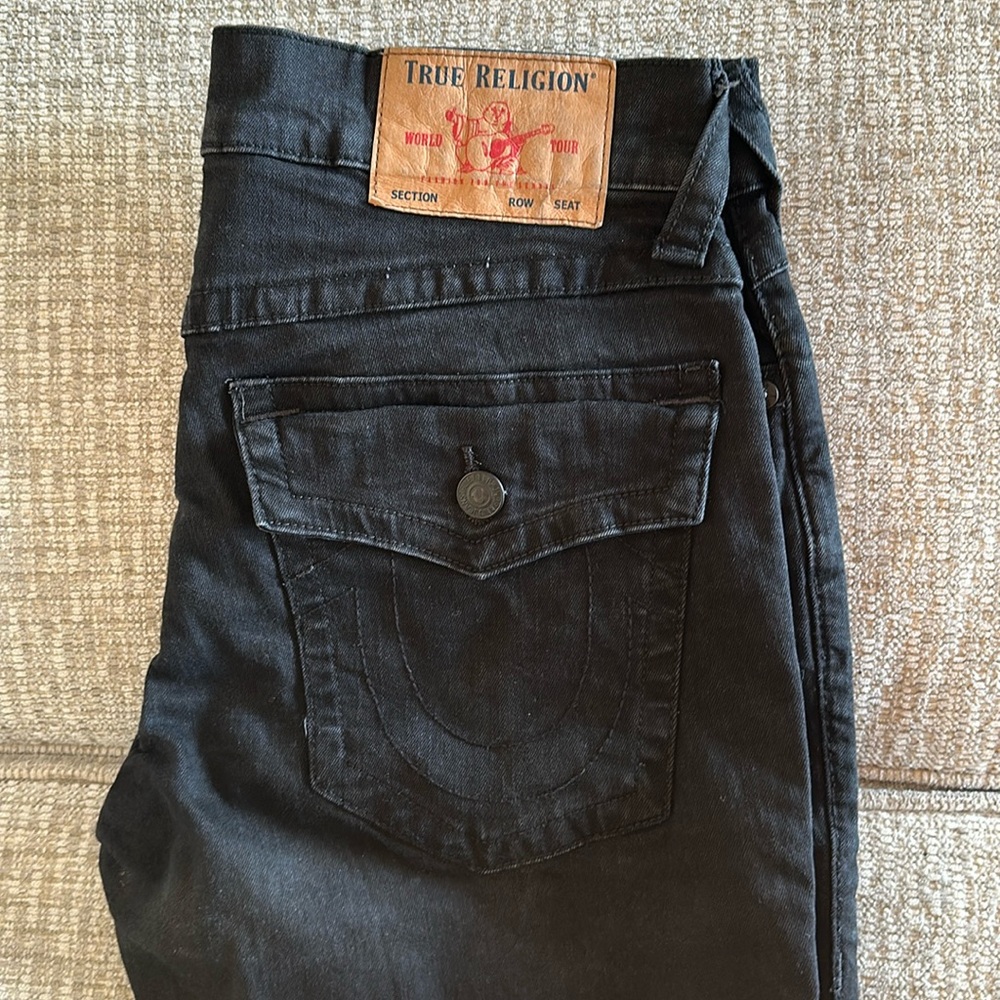 True Religion Brand Ricky Black Jeans 32